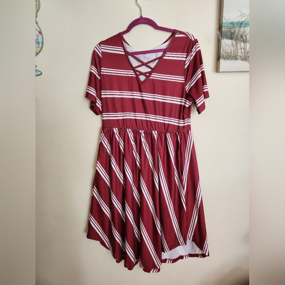 Bloomchic striped tshirt dress size 12 NWT